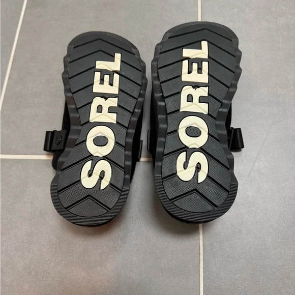 Sorel Black Suede Women's Clog Mules with Adjustable Strap - Picture 2 of 3